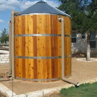 wooden water collection tank